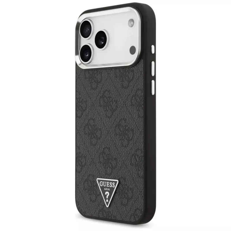 GUESS 4G Triangle Logo MagSafe Θήκη για iPhone 18 Pro Max / 17 Pro Max - Μαύρο & Ασημί