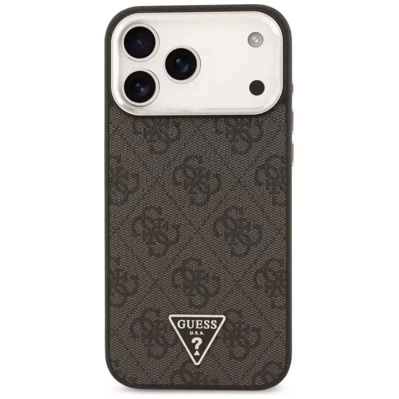 GUESS 4G Triangle Logo MagSafe Θήκη για iPhone 18 Pro Max / 17 Pro Max - Μαύρο & Ασημί