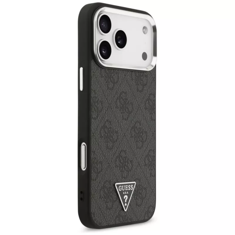 GUESS 4G Triangle Logo MagSafe Θήκη για iPhone 18 Pro Max / 17 Pro Max - Μαύρο & Ασημί