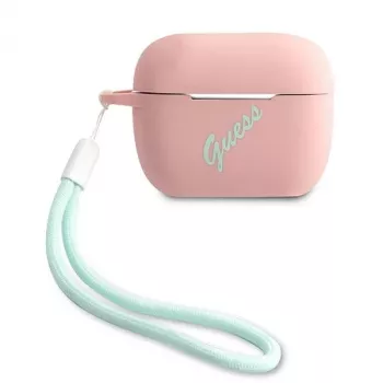 GUESS GUACAPLSVSPG AirPods Pro Θήκη Σιλικόνης Vintage Pink Green