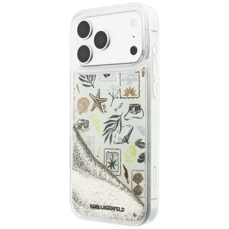 Karl Lagerfeld Liquid Glitter Beach & Sand Θήκη για iPhone 18 Pro Max / 17 Pro Max – Μπεζ