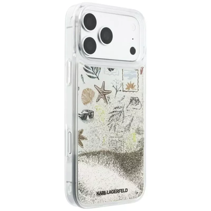Karl Lagerfeld Liquid Glitter Beach & Sand Θήκη για iPhone 18 Pro Max / 17 Pro Max – Μπεζ