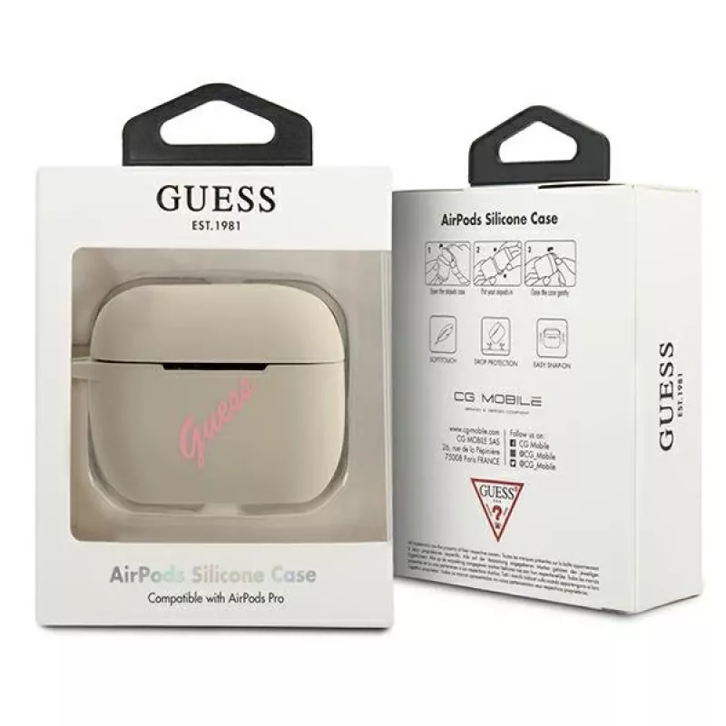 GUESS Vintage Θήκη σιλικόνης για Apple AirPods Pro - Γκρι Ροζ