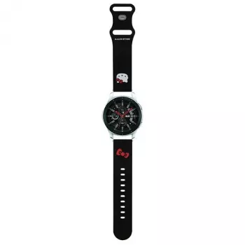 Hello Kitty Βραχιόλι σιλικόνης με κεφάλι Kitty για Smartwatches, 22 mm, Μαύρο