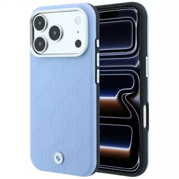 BMW Sign Deboss Quilted Metal Logo MagSafe Θήκη για iPhone 17 Pro / 18 Pro - Μπλε