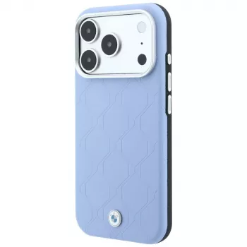 BMW Sign Deboss Quilted Metal Logo MagSafe Θήκη για iPhone 17 Pro / 18 Pro - Μπλε