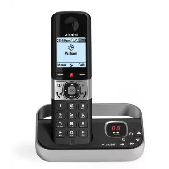 Alcatel F890 Voice DECT Ασύρματο τηλέφωνο με τηλεφωνητή, Μαύρο/Ασημί