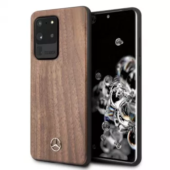 Mercedes-Benz Wood Line Walnut Σκληρή θήκη για Samsung Galaxy S20 Ultra (G988) - Καφέ