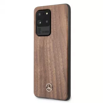 Mercedes-Benz Wood Line Walnut Σκληρή θήκη για Samsung Galaxy S20 Ultra (G988) - Καφέ