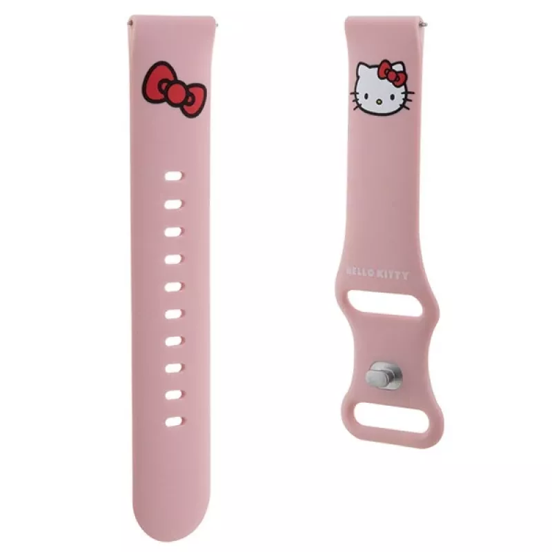 Hello Kitty Universal Σιλικόνης Βραχιόλι με μοτίβο κεφαλιού Kitty, Ροζ, 20 mm