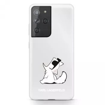 Karl Lagerfeld KLHCS21LCFNRC Galaxy S21 Ultra διαφανές σκληρό κέλυφος με σχέδιο Choupette Fun
