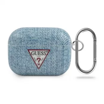 GUESS Jeans Collection ανοιχτό μπλε θήκη AirPods Pro με καραμπίνερ