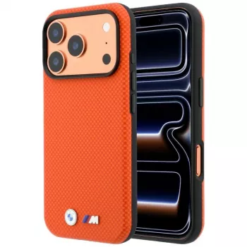BMW M Quadrille Kevlar Metal Logo MagSafe θήκη για iPhone 18 Pro / 17 Pro - πορτοκαλί