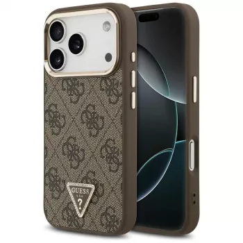 GUESS 4G Triangle Logo MagSafe θήκη για iPhone 17 Pro / 18 Pro - καφέ