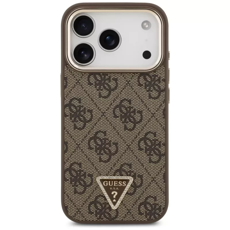 GUESS 4G Triangle Logo MagSafe θήκη για iPhone 17 Pro / 18 Pro - καφέ