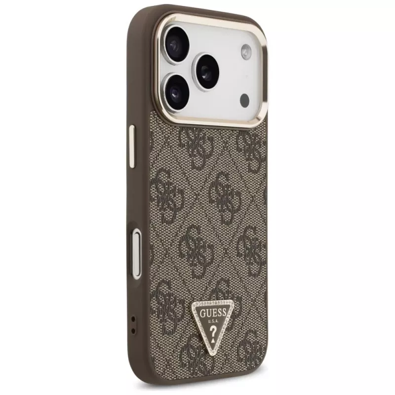 GUESS 4G Triangle Logo MagSafe θήκη για iPhone 17 Pro / 18 Pro - καφέ