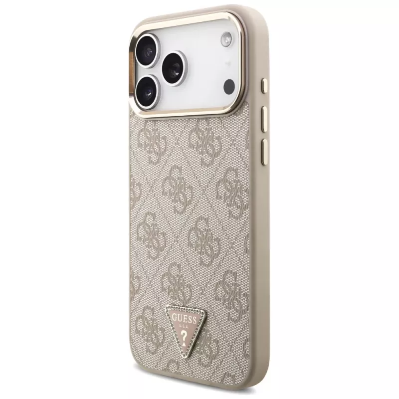 GUESS 4G Triangle Logo MagSafe θήκη για iPhone 18 Pro Max / 17 Pro Max - Ροζ χρυσό