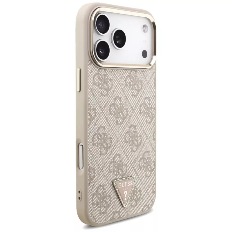 GUESS 4G Triangle Logo MagSafe θήκη για iPhone 18 Pro Max / 17 Pro Max - Ροζ χρυσό