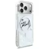 Karl Lagerfeld Liquid Glitter Karl Script Logo MagSafe θήκη για iPhone 17 Pro Max, διαφανές