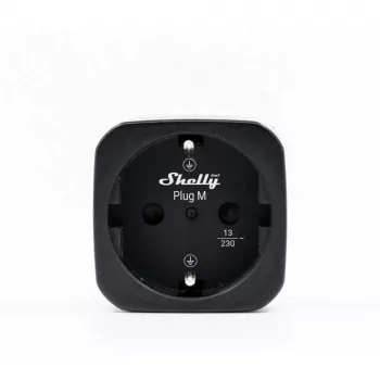 Shelly Plug M Gen3 μαύρο συσκευασία 2 τεμ. έξυπνη πρίζα με μέτρηση ισχύος, Wi-Fi & Bluetooth, 13A, ενεργειακή παρακολούθηση, Schuko