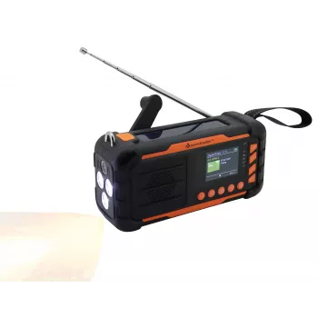 Soundmaster DAB115SW Ραδιόφωνο έκτακτης ανάγκης DAB+/FM 10.000mAh Ηλιακό με χειροκίνητη μανιβέλα SOS Φακός Powerbank Μαύρο