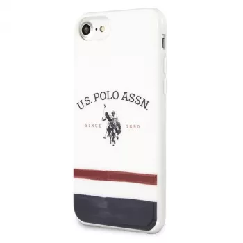U.S. POLO ASSN. USHCI8PCSTRB θήκη iPhone 7/8/SE 2020/SE 2022 λευκή συλλογή μοτίβου τρικολόρε