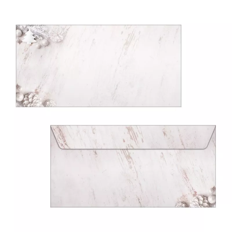 SIGEL 25 Χριστουγεννιάτικοι φάκελοι Rustic White DIN lang χωρίς παράθυρο