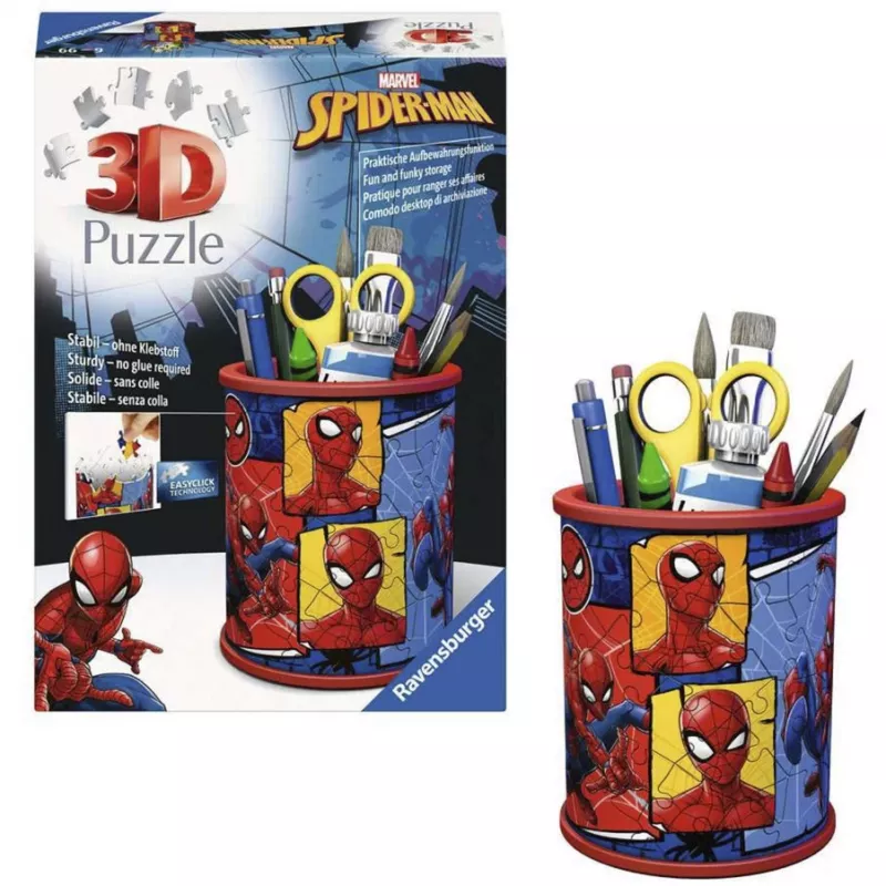RAVENSBURGER 3D παζλ βάση στυλό Spider-Man - 54 κομμάτια, επίσημο Marvel, Easy Click