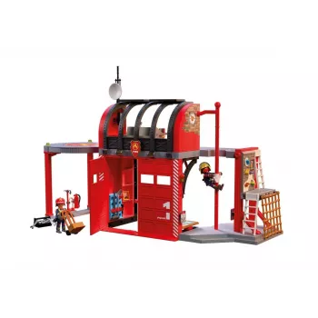 Playmobil 72191 City Action Πυροσβεστικός σταθμός με ήχο συναγερμού, στύλο πυροσβεστών και ελικοδρόμιο, 228 τεμάχια