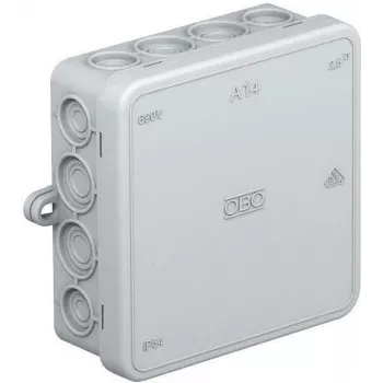 OBO A 14 Κουτί διακλάδωσης καλωδίων 100x100x38 mm ανοιχτό γκρι RAL 7035 IP55