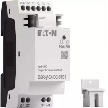 Eaton easyE4 DC 8TE1 Ψηφιακή μονάδα επέκτασης I/O, 4DI/4DO, 24V DC, transistor PNP