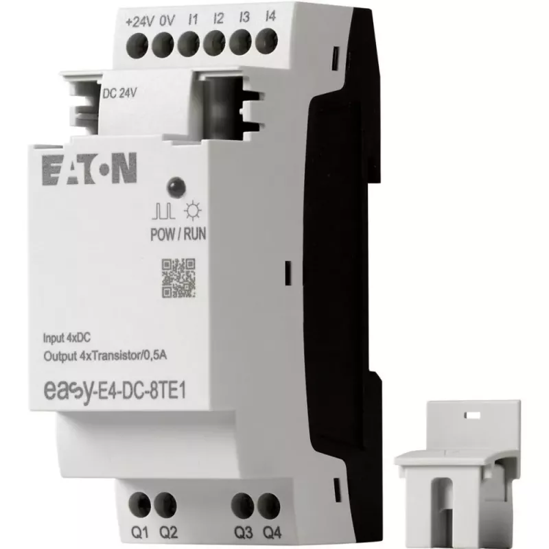 Eaton easyE4 DC 8TE1 Ψηφιακή μονάδα επέκτασης I/O, 4DI/4DO, 24V DC, transistor PNP