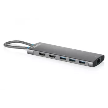 DIGITUS Σταθμός σύνδεσης USB-C, 11 θυρών, Triple Display, 100W PD