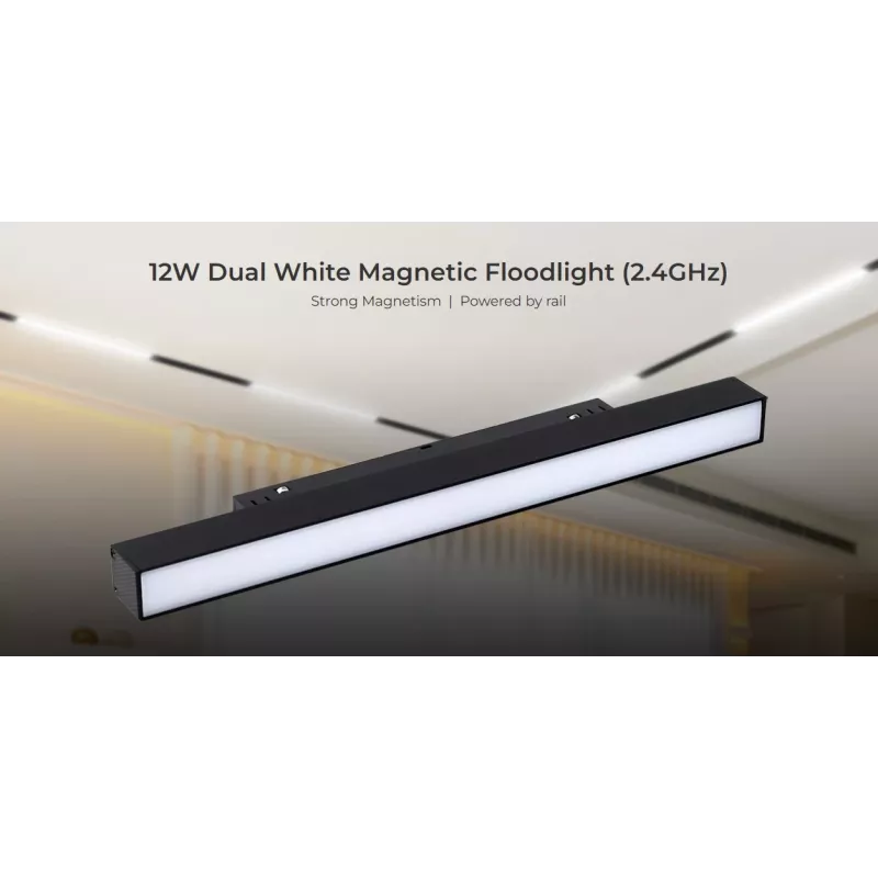 MIBOXER MF2-12A-RF LED 48V Προβολέας ράγας 12W CCT 2.4G Tunable White μαύρο