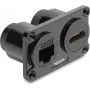 Delock Διπλή επιτοίχια βάση RJ45 Cat.6 + HDMI 4K θηλυκό Μαύρο
