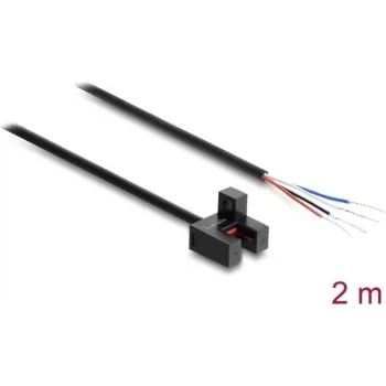 Delock Φωτοκύτταρο διχάλας 5 mm Τύπου F με 4 ανοιχτά άκρα καλωδίου PNP L/D εναλλασσόμενο 2 m