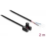 Delock φωτοηλεκτρικός αισθητήρας σχήματος U 5 mm τύπου F με 4 ανοιχτά άκρα καλωδίου NPN Light-ON/Dark-ON εναλλάξιμο 2 m