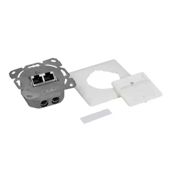 LOGILINK επιτοίχια πρίζα Cat.6A 2xRJ45 STP, κάθετη, λευκή