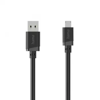 Hama καλώδιο USB-A σε Micro-USB, 2 m, μαύρο