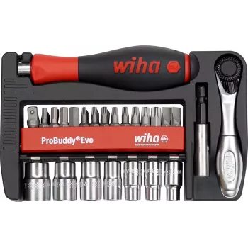 WIHA 46960 Evo σετ 40 τεμ. με μύτες και καρυδάκια, υποδοχή 1/4 ίντσας, χάλυβας χρωμίου-βαναδίου, με καστάνια 72 δοντιών, καρυδάκια 5,5-13 mm, μύτες: ίσιες, Phillips, Pozidriv, Torx, Allen, σε ανθεκτική βαλίτσα