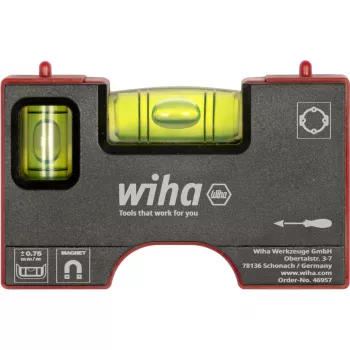 WIHA Μίνι αλφάδι Pocket 8 cm Γκρι/Κόκκινο με μαγνήτη