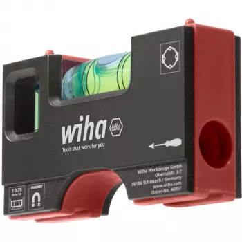 WIHA Μίνι αλφάδι Pocket 8 cm Γκρι/Κόκκινο με μαγνήτη