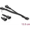 Delock καλώδιο Y-Fan 1 x υποδοχή 4-Pin-PWM σε 2 x βύσμα 4-Pin-PWM με πλεκτό περίβλημα 13,5 cm μαύρο