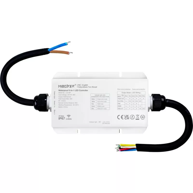 Miboxer LS2-WP Αδιάβροχος IP67 5-in-1 Ελεγκτής LED 2.4G