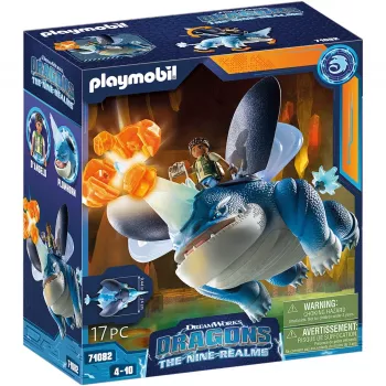 Playmobil 71082 Dragons: The Nine Realms - Plowhorn & D'Angelo με λειτουργία έκρηξης κρυστάλλινου βράχου