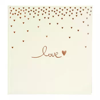 Goldbuch Raining Hearts μπεζ άλμπουμ φωτογραφιών, 60 λευκές σελίδες, σκληρό εξώφυλλο, εξώφυλλο PU, 31x30 cm