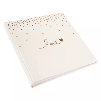 Goldbuch Raining Hearts μπεζ άλμπουμ φωτογραφιών, 60 λευκές σελίδες, σκληρό εξώφυλλο, εξώφυλλο PU, 31x30 cm