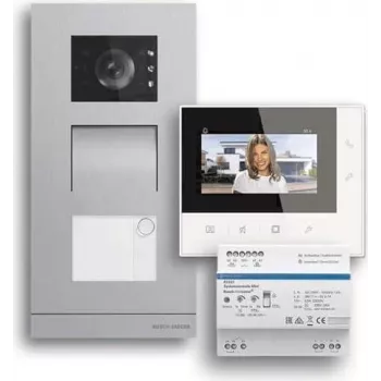 ABB Welcome Basic σετ βιντεοθυροτηλεφώνου 2 συρμάτων για μονοκατοικίες, εσωτερική μονάδα 7 inch, εξωτερική μονάδα χωνευτή