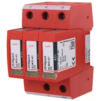 DEHN DG M TNC ACI 275 FM Type 2 αλεξικέραυνο υπέρτασης, 3-πολικό, 275 V AC, με τηλεσήμανση