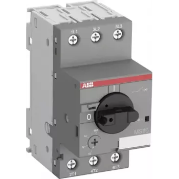 ABB MS116-0.16 διακόπτης προστασίας κινητήρα, 0,1-0,16 A, 3-πολικός, κλάση απόζευξης 10, 690V AC, βιδωτοί ακροδέκτες